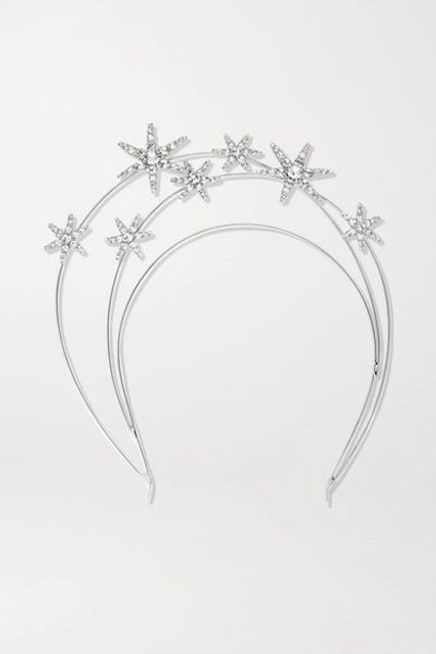 Jennifer Behr Ellerie Crystal-embellished Silver-tone Headband