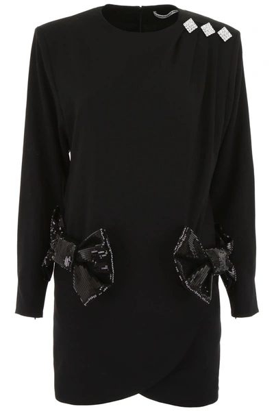 Alessandra Rich Mini Dress With Bows In Black