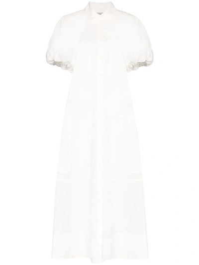 3x1 Lee Mathews Elsie Puff Sleeve Cotton Maxi Dress In White