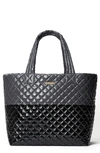 Mz Wallace Large Metro Tote In Magnet/black Laquer