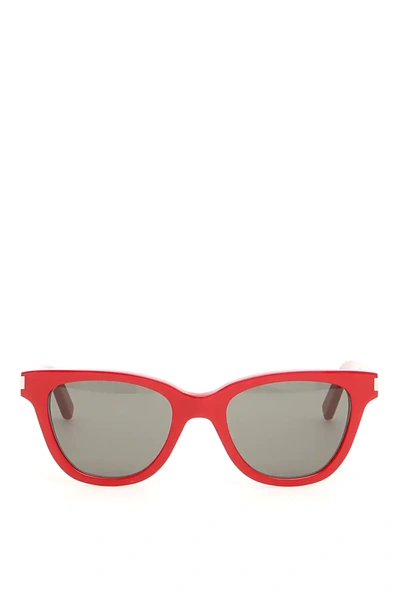 Saint Laurent Classic 51 Small Sunglasses In Red,grey