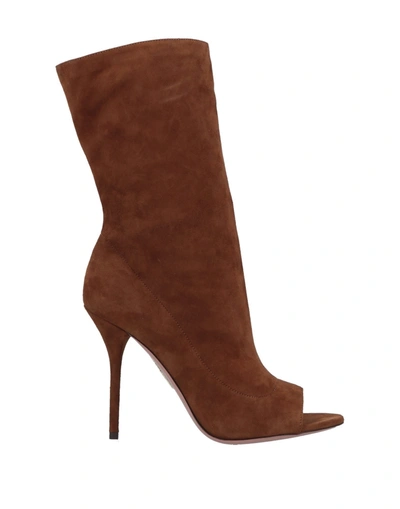 Aquazzura Brown Suede Ankle Boots