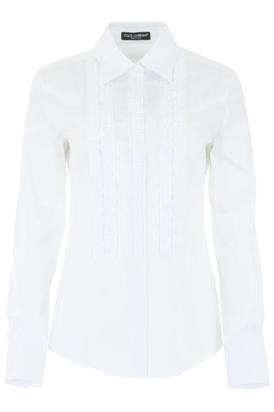 Dolce & Gabbana Frilled Shirt In White
