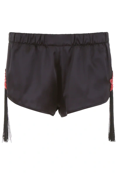 Saint Laurent Shorts With Stars In Black,red