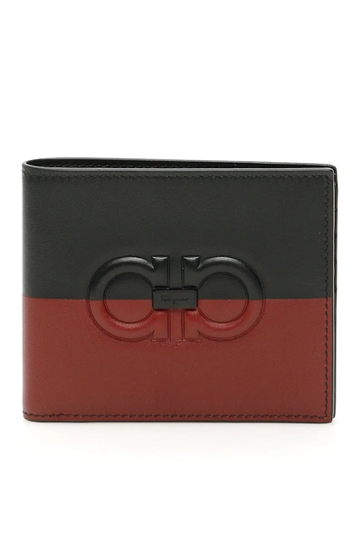Ferragamo Bicolor Wallet In Black,red