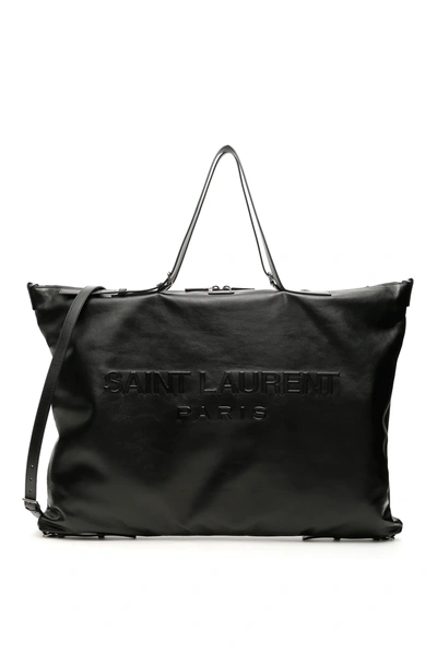 Saint Laurent Logo Maxi Tote Bag In Black