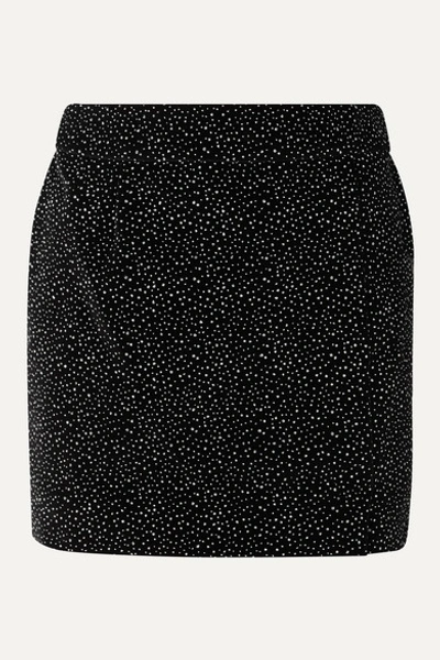 Bella Freud Glittered Cotton-velvet Mini Skirt In Black