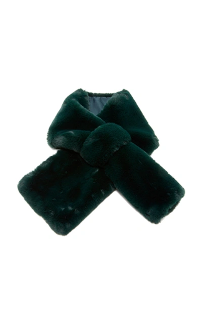 Apparis Luna Faux Fur Scarf In Dark Green