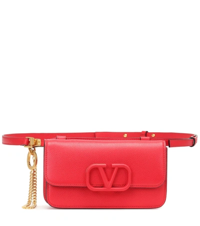 Valentino Garavani Vsling Leather Belt Bag In Red