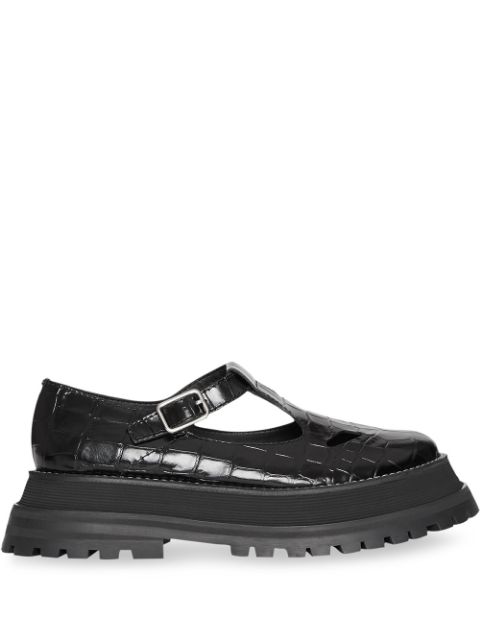 Download Burberry Black Aldwych Patent Leather Mock Croc T-bar ...