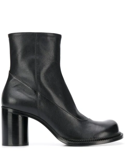 Maison Margiela Exaggerated-toe Leather Boots In Black