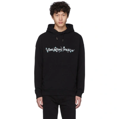 Givenchy Floral Logo-print Cotton Hooded Sweatshirt In Black