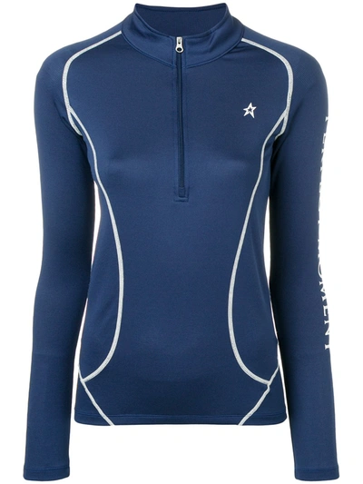 Perfect Moment Half-zip Roll-neck Technical-jersey Top In Blue