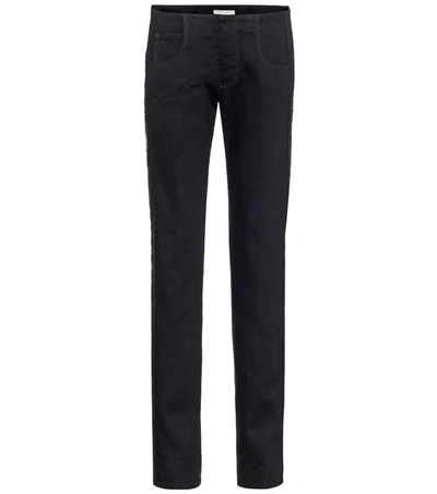 Bottega Veneta High-rise Slim Mohair-blend Pants In Black