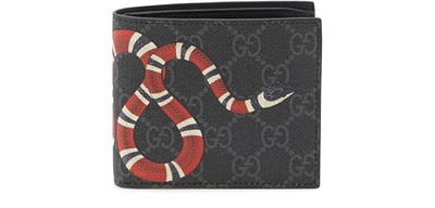 Gucci Gg Snake Print Wallet In Black
