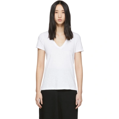 Rag & Bone The Vee Slub Pima Cotton-jersey T-shirt In Bright White