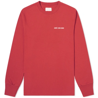 Aimé Leon Dore Long Sleeve Jersey Logo Tee In Red