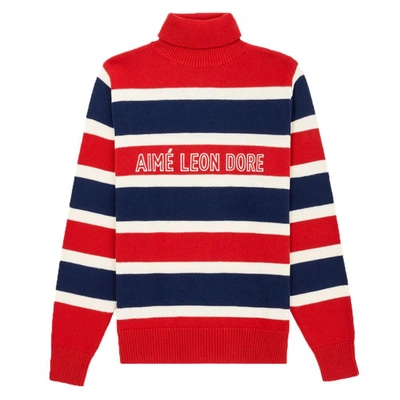 Aimé Leon Dore Knit Turtleneck Sweater In Red