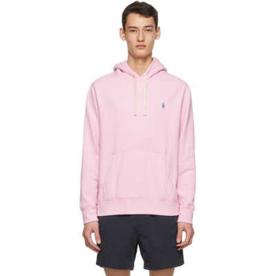 Polo Ralph Lauren Men's Polo Fleece Drawstring Hoodie In Pink