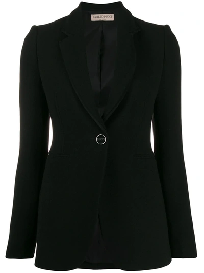 Emilio Pucci Puckered Shoulder Blazer In Black