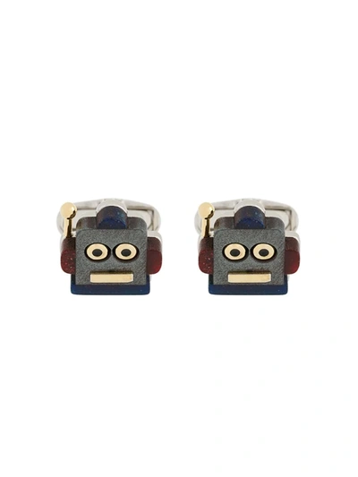 Paul Smith Toy Robot Cufflinks In Silver