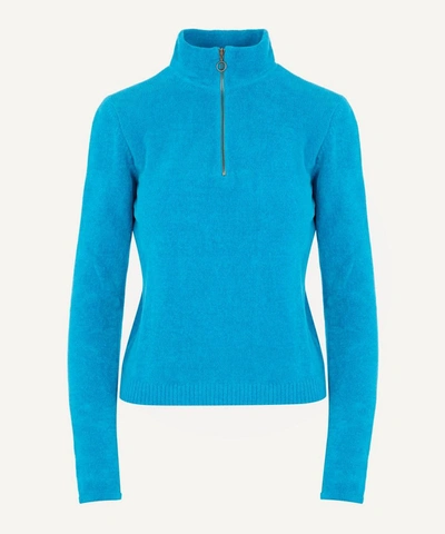 Paloma Wool Baco Half-zip V-neck Sweater In Light Blue