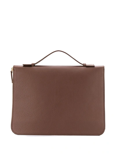 Eleventy Top Handle Zipped Briefcase In Brown
