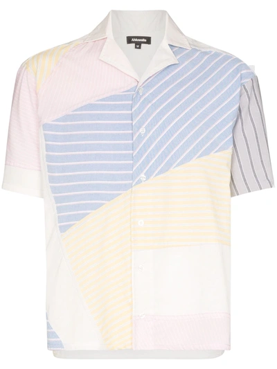 Ahluwalia Patrick Mixed Stripe Cotton Shirt In Blue