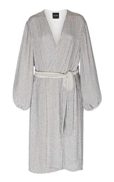 Retroféte Audrey Sequined Midi Dress In Silver
