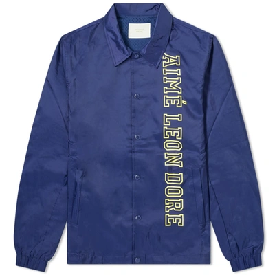 Aimé Leon Dore Logo Coach Jacket In Blue