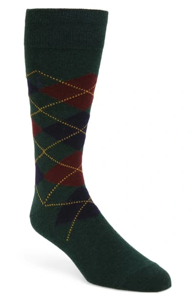 Polo Ralph Lauren Argyle Dress Socks In Hunter