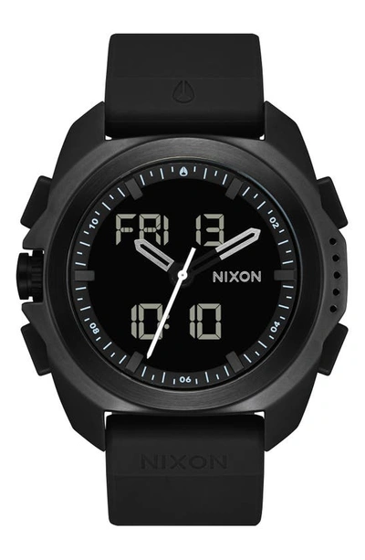 Nixon Ripley Ana-digi Silicone Strap Watch, 47mm In Black