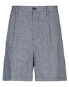 Armani Exchange Cotton Blend Bermuda Shorts In Dark Blue