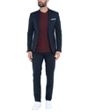 Grey Daniele Alessandrini Suits In Dark Blue