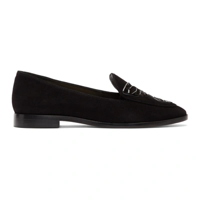 Sophia Webster 'butterfly' Wing Appliqué Suede Loafers In Black