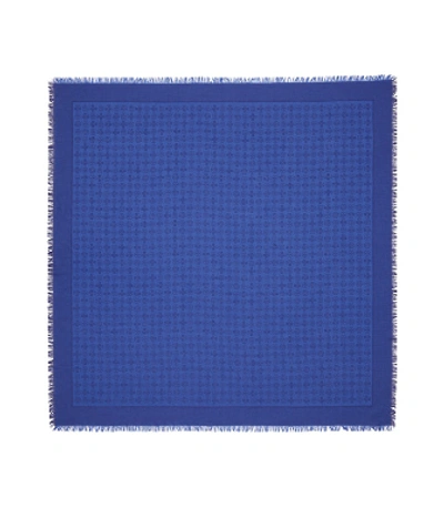 Tory Burch Jacquard Traveler Scarf In Cobalt