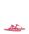 Tory Burch Mini Miller Leather Thong Sandals In Bright Azalea