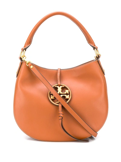 Tory Burch Women's Miller Metal Leather Hobo Bag In Camel