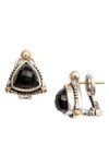 Konstantino Delos Triangle Stone Stud Earrings In Onyx