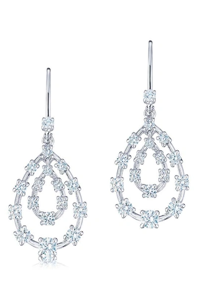 Kwiat Starry Night Diamond Pear Drop Earrings In Diamond/ Gold