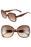 Rebecca Minkoff Lark2 58mm Butterfly Sunglasses In Brown Horn/ Brown Gradient