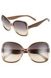 Rebecca Minkoff Lark2 58mm Butterfly Sunglasses In Lime Peach/ Brown Ochre