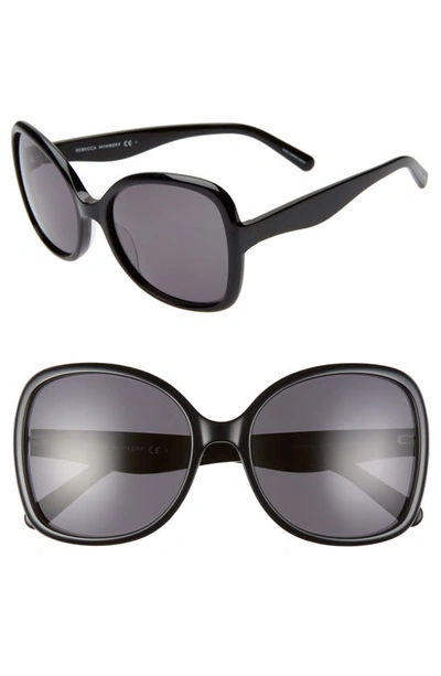 Rebecca Minkoff Lark2 58mm Butterfly Sunglasses In Black/ Grey Blue