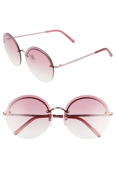 Marc Jacobs Rimless Round Stainless Steel Sunglasses In Cherry Red Gradient ModeSens