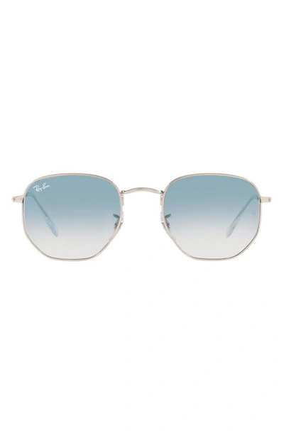 Ray Ban 51mm Geometric Sunglasses In Silver/ Blue Gradient