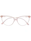 Tom Ford 55mm Blue Light Blocking Round Optical Glasses In Shiny Pink/blue Block