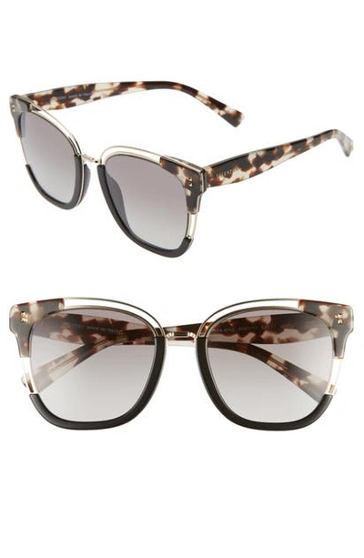 Valentino 54mm Square Sunglasses In Havana/ Brown Gradient