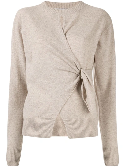 Christopher Esber Draped Fitted Jumper In Neutrals