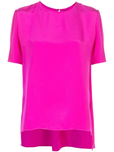 Adam Lippes Short-sleeved Crepe Top In Pink