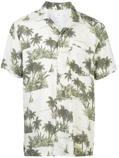 Onia Hawaiian Landscape Vacation Shirt In White